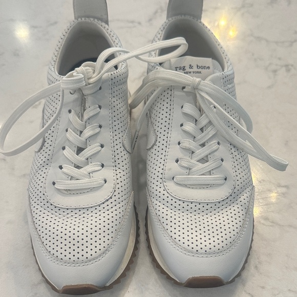 Rag & Bone White Perforated Sneakers - Picture 1 of 4